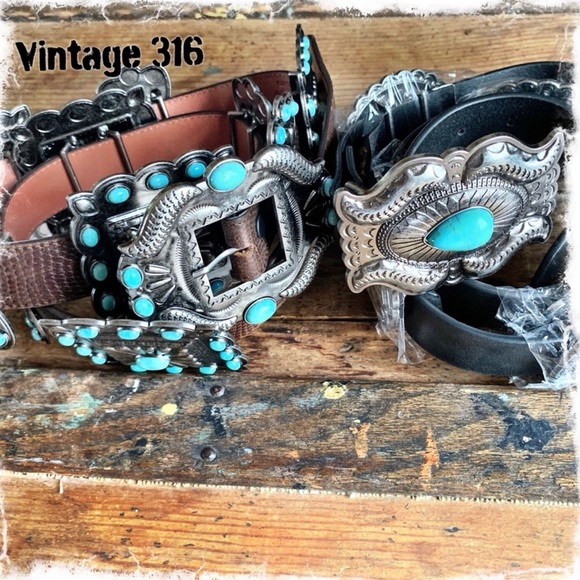 Last One - Genuine Leather Black Concho Belt - Picture 7 of 8